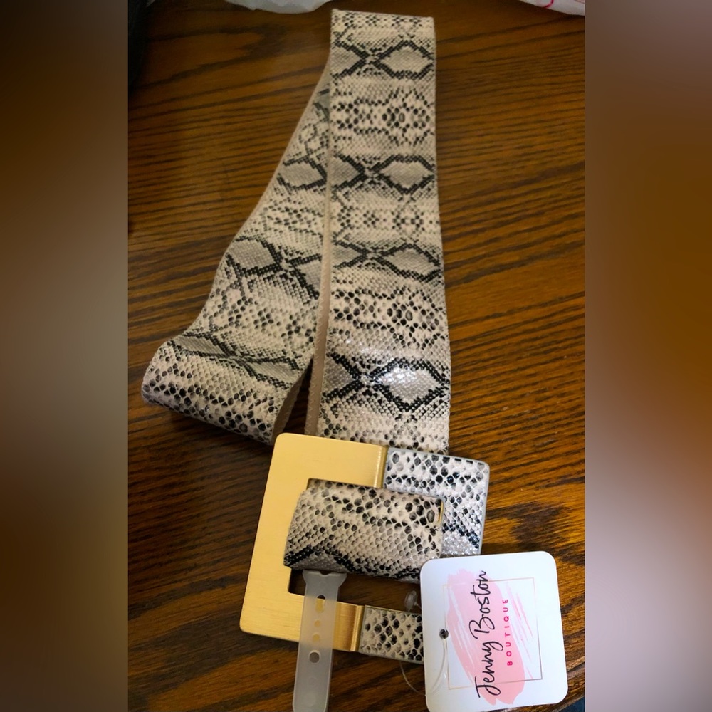 NWT  JENNY BOSTON Reptile Print Wide Belt
